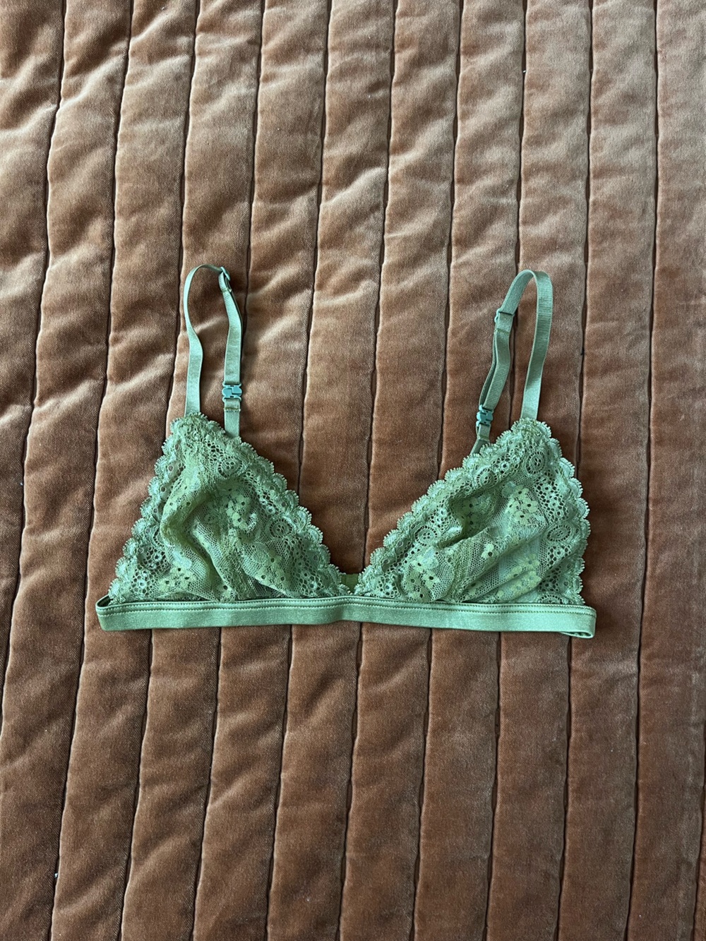 floral Lace  Bralette in chartreuse